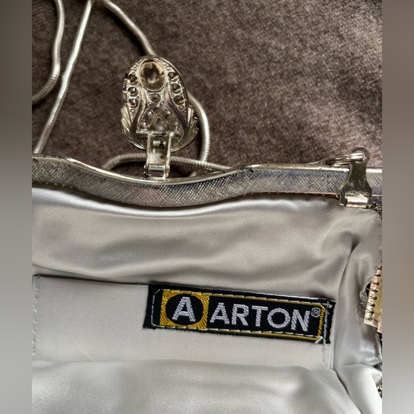 Vintage AARTON PURSE Silver Mesh Evening Bag - Picture 3 of 5